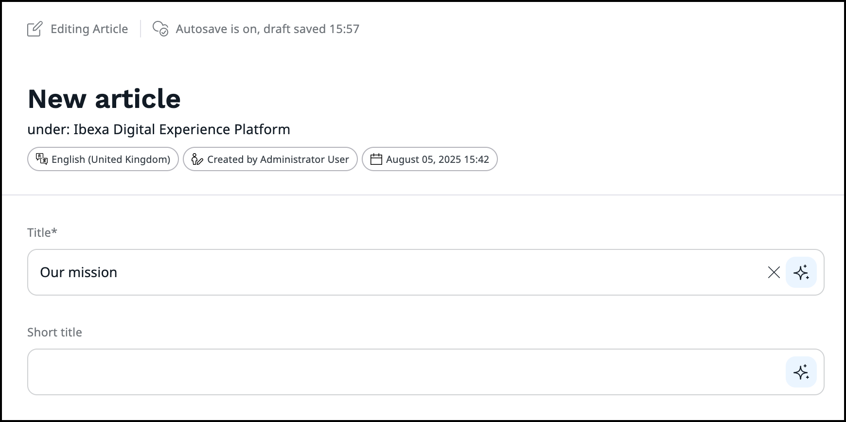 Improved interface for content creation